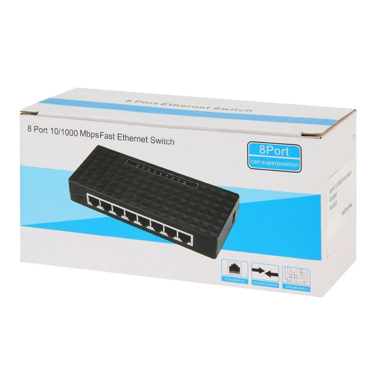 8-Port 10/100/1000Mbps Ethernet Desktop Switch, 8 Ports 10/100/1000Mbps 8-Port 10/100/1000Mbps Ethernet Desktop Switch, 8 Ports 10/100/1000Mbps